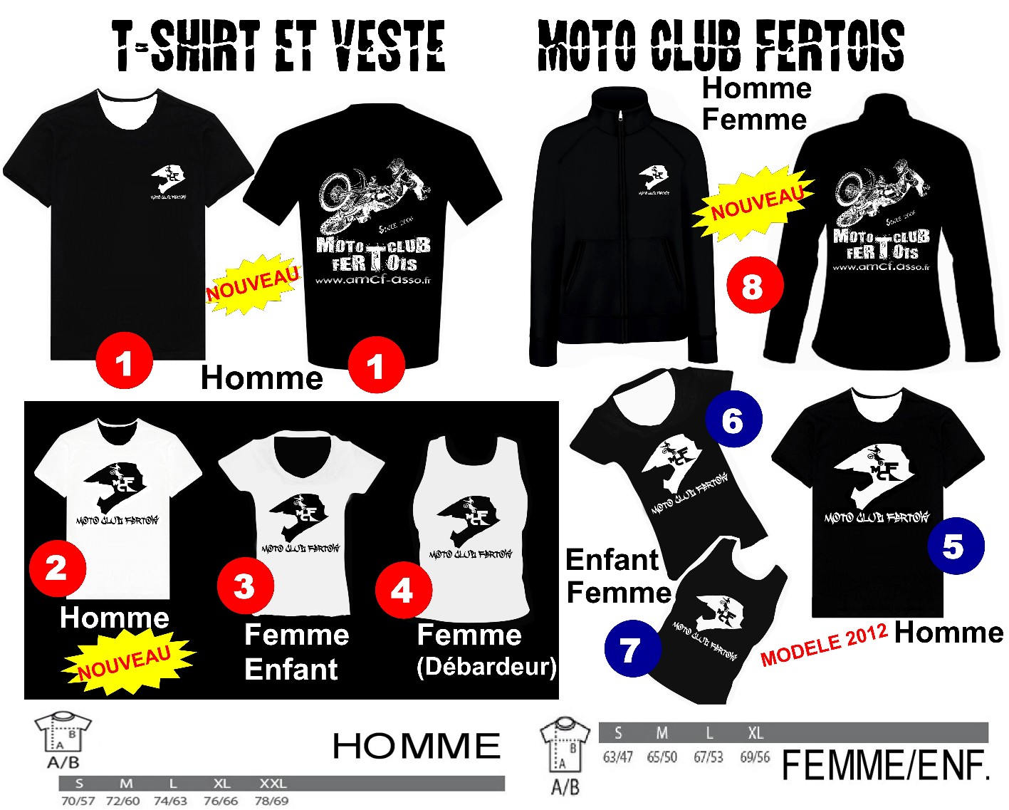 Veste / T-Shirt Moto Club Fertois NOUVELLE LIGNE !